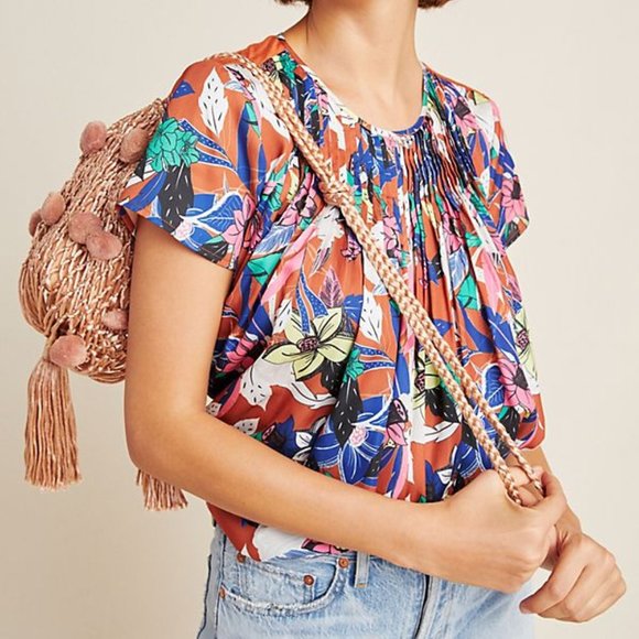 Anthropologie Tops - 🆕 Anthropologie Floral Pleated Blouse